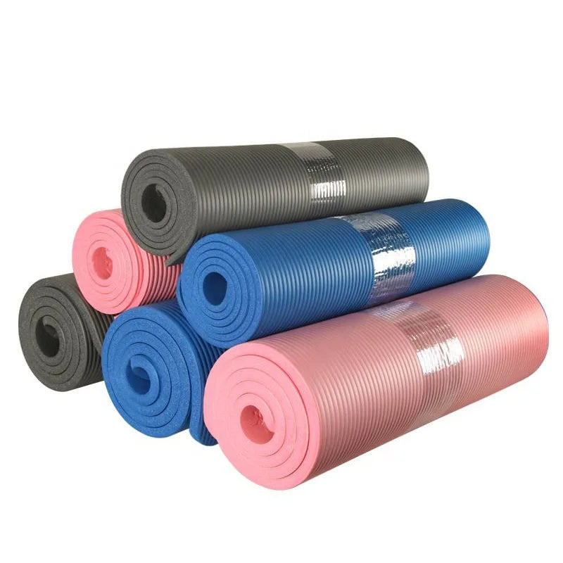 Guli Fitness Hot Sale Pilates Yoga Mat with Carrying Strap Non-Slip Eco Friendly 180x60cm 10/15mm Extra Thick NBR Yoga Mat MegaBDM