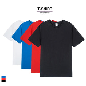 Wholesale 240GSM Cotton Men's T-Shirt Custom Printed Embroidered Unisex Casual Blank Black White Design Oversized Woven Fabric