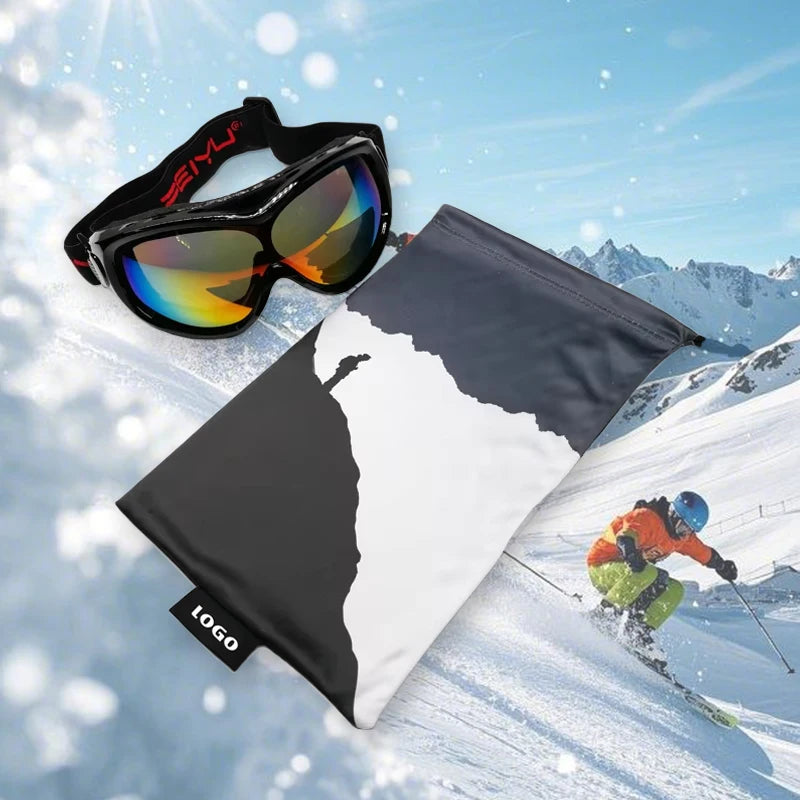 Custom Microfiber Pouch for Ski Goggles Eyeglasses Microfiber Case for Protecting Eyewear