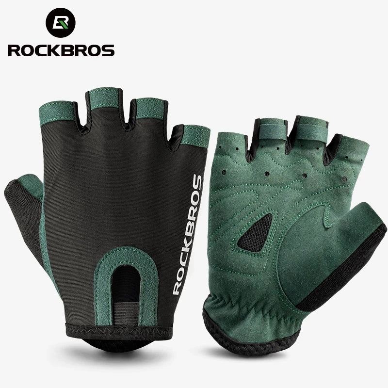 For Summer Cycling Gloves Breathable Sweat-Wicking Net Half Finger High Stretch Fabric Unisex Sports Gloves