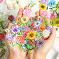 100 Pieces/Pack Sticker Package Long Flower Sea Series Plants Hand Account Material Decoration Collage 6Models