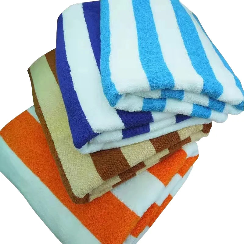 Wholesale  Best Selling Luxury Modern Turkish Tropical 75*150cm Blue White Striped 100% Organic Cotton Eco-Friendly