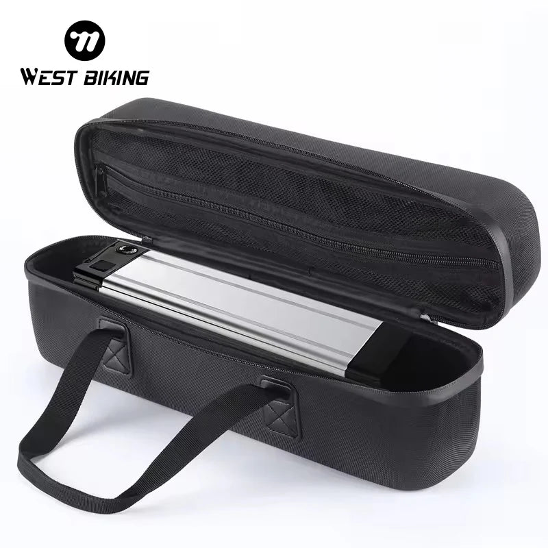 WEST BIKING E-Bike Waterproof Battery Storage Bag Large Capacity Travel Suitcase Electric Bicycle Battery Case Ebike Accessories