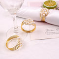 Pearl Gold Napkin Rings Holder Table Napkin Buckles for Dinning Table Setting Christmas Wedding Party Supplies