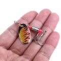 Wholesale 6.4CM 5.1G Fishing Lure Spinner Bait with Blade Feather Tail Rotating Metal Fishing Lure Factory Price
