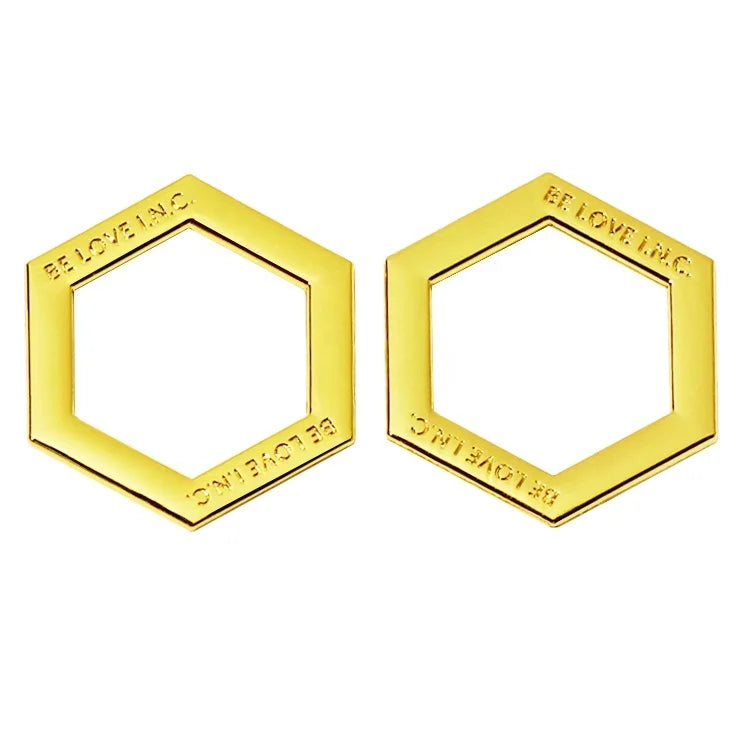 Hexagon Shape Swimsuit Accessory with Gold Round Buckles Underwear O Parts Metal Zinc Alloy High Quality Brand Name Accessories