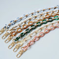 Deepeel L1-29 38/67cm Purse Bag Chains Handmade Detachable Acrylic Resin Colorful O Ring Bags Chain Bag Accessories