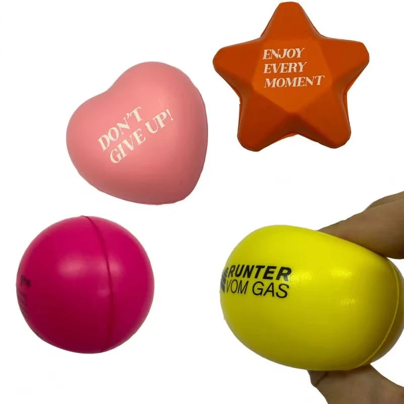 Popular Wholesale Logo Pu Foam Relief Anti Stress Ball With Logo Funny Hand Toy Customized Logo for Use