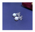 E1239 8-9mm DIY Natural Freshwater Pearl Charm Earrings Mounting Accessory 925 Sterling Silver Gold Plated  Jewelry for Women