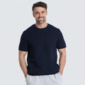 2025 Men's Basic Cotton  Plain Dyed Short Sleeve Crew Neck Custom Logo OEM Summer Ready to Ship Wholesale