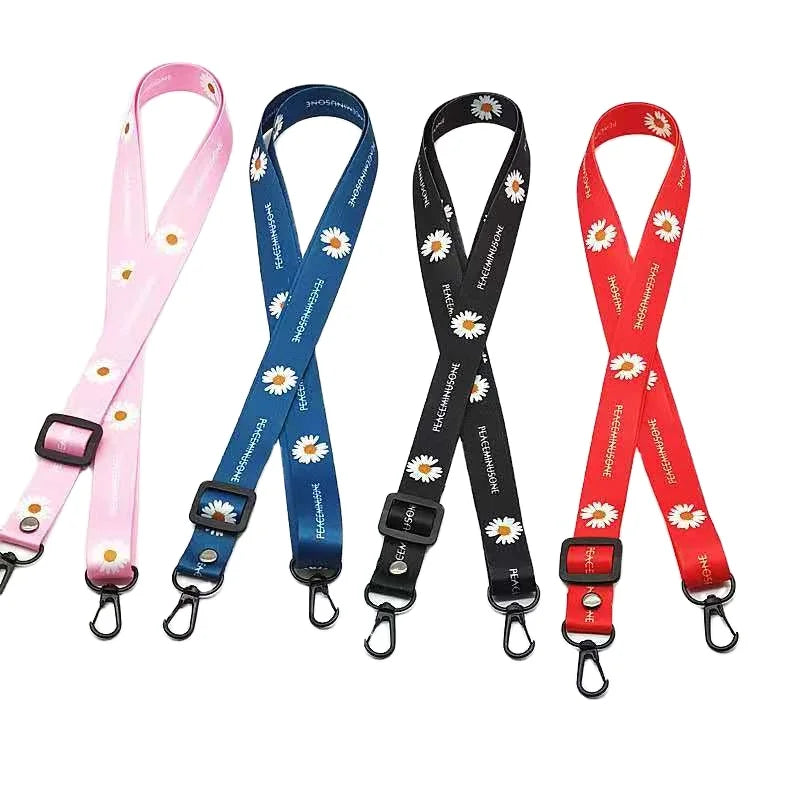 Adjustable Metal Badge Lanyard with Custom Printed Credit Card Polyester Material Personalized Blank Neck Straps