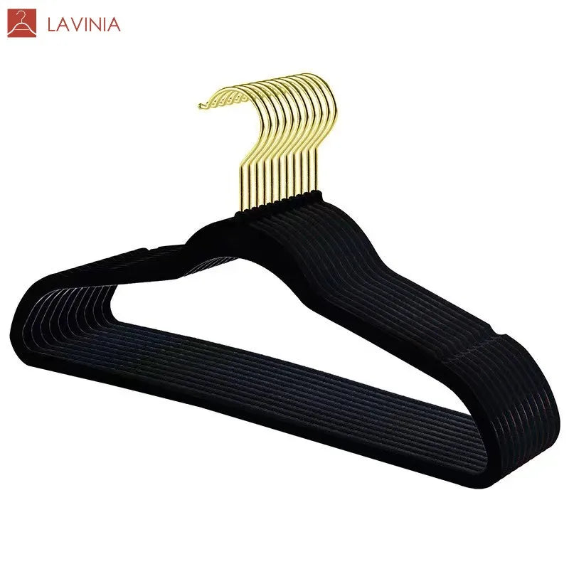 Lavinia Cheap Wholesale Colorful Customizable Black Non Slip Laundry Flocking Hanger