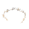 Luxury Crystal Rhinestone Flower Bridal Engagement Wedding Vine Headdress Accessories Gold Leaves Bridesmaids Headpiece