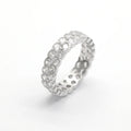 Classic Jewelry 2 Row Design Round Bezel Setting Zircon Eternity Ring 925 Sterling Silver Women Wedding Engagement Ring