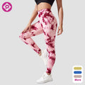 Tie Dyed Seamless Yoga Pants High Waist Hip Lifting Leggings Running Fitness Wear Workout Gym Sports Tight