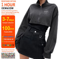 Spring Fashion Women's Casual Stand Collar Long Sleeve Zip up Coat Women Crop Zip up French Terry Cropped Jacket for Ladies