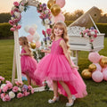 Western Style Lace Princess Children's Princess Dress Long Tail White Girl Wedding Dress Fluffy Kid Prom Dresses for 8 Year Old