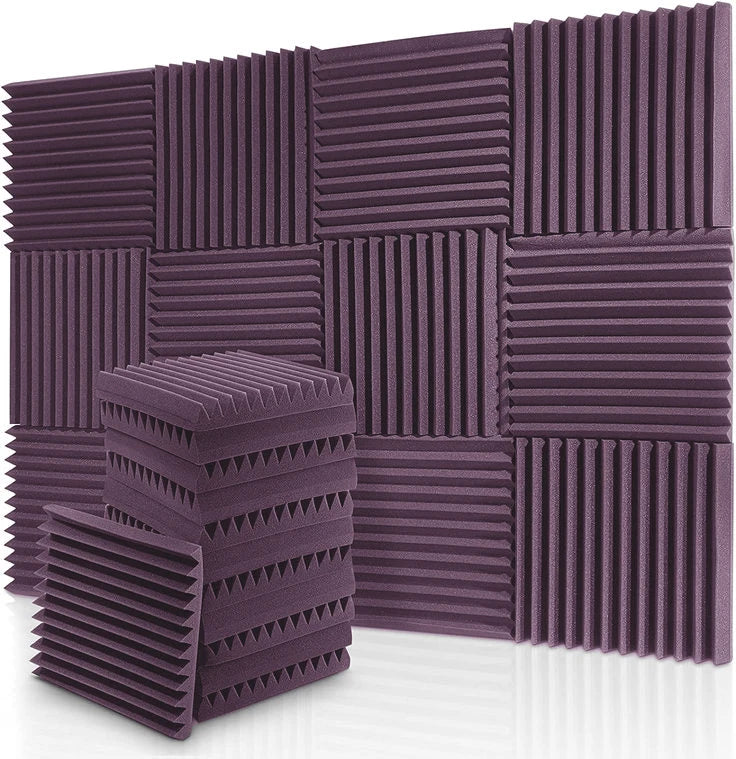 WOXIN 12-Piece Grey Wedge Style Soft Recording Studio Wall Panel Custom Soundproof Acoustic Foam Panel