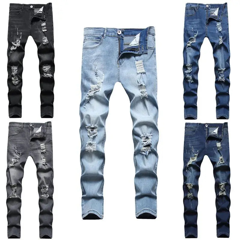 Ohsisa 2025 Summer New Old Casuality Style Fashionable Mid Waist Washed Technics Men's White Slim Denim Jeans