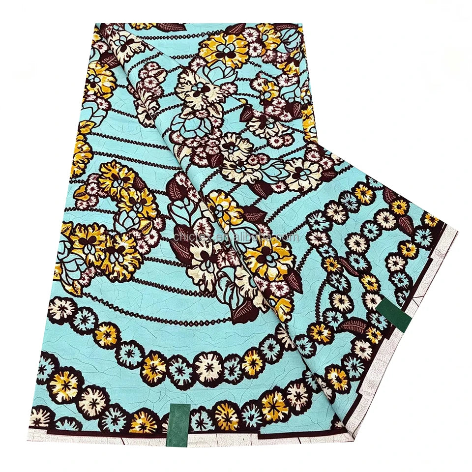 New 100% Cotton Super Golden Quality Ankara Holland Fabrics Print Wax Batik Africa Cloth Wholesale for Sewing Party Dress
