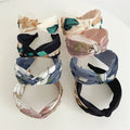 Factory Printing Sweet Fabric HeadBand Elegance Knotted Satin Hair Ribbons for Girls Non-slip Temperament Flower Hairband