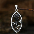 SS8-682P Stainless Steel New Fashion Stainless Steel Rose Flower Pendant Oval Shape Romantic Jewelry for Women Men's Pendant