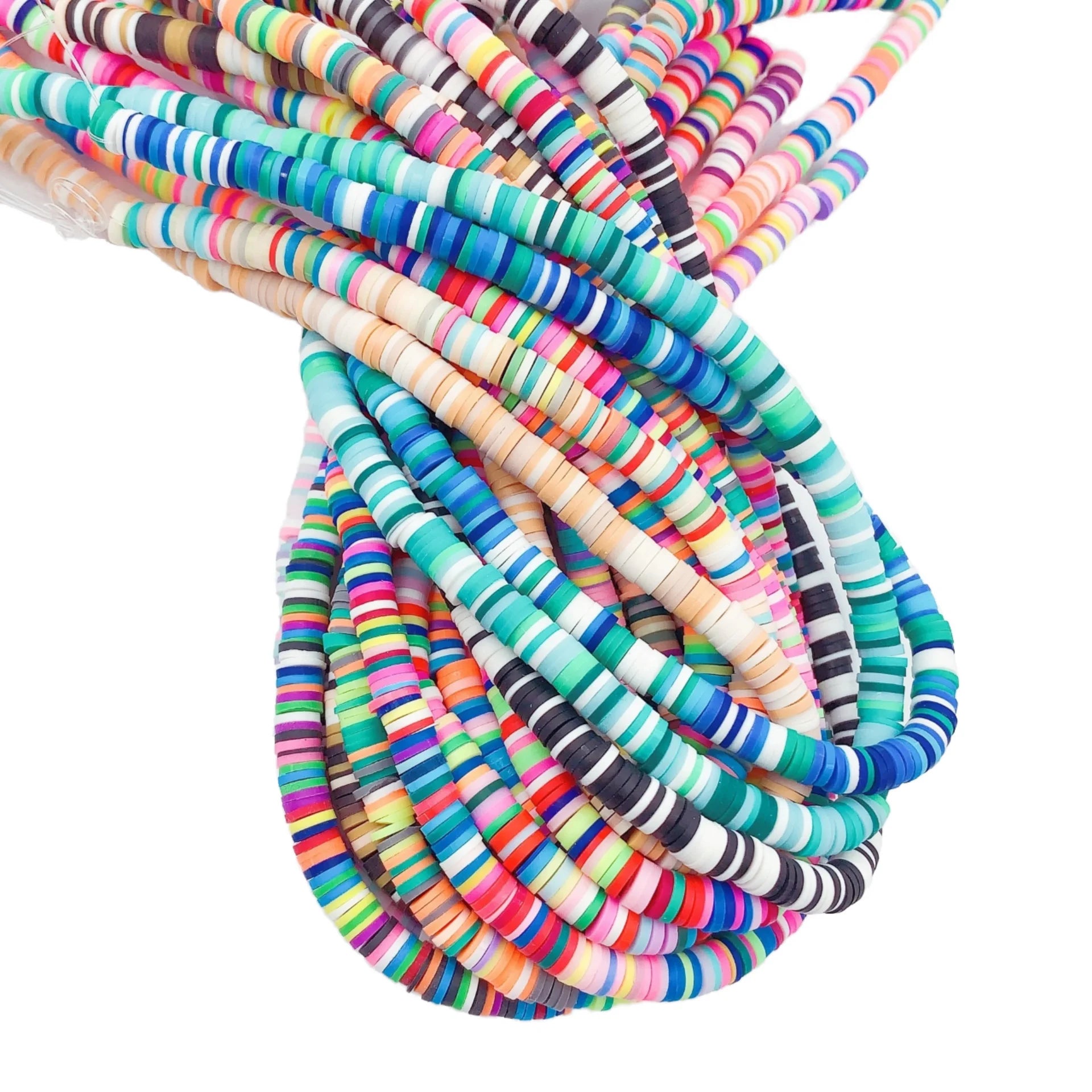 Colored Soft Ceramic Gasket Round Shape for DIY Jewelry Accessories Spacer Beaded Gasket Thin Bead Chain