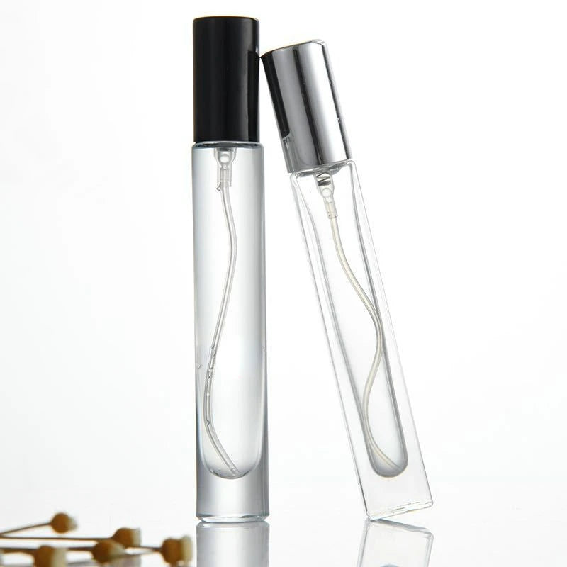 10ml Small Empty clear Thick clear Glass square Round Spray Perfume Bottle Custom Perfume Glass Bottle