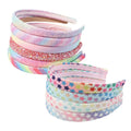 Hot Selling Golden Scallion Hair Hoops Fashion Wide Edge Colorful Gradient Wrap Fabric Hair Hoops Simple Hair Accessories
