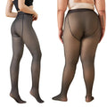 Women's Translucent Fleece Lined Thick Winter Warm Thermal Fleece Leggings with Silicone Buttocks Pantyhose / Tights