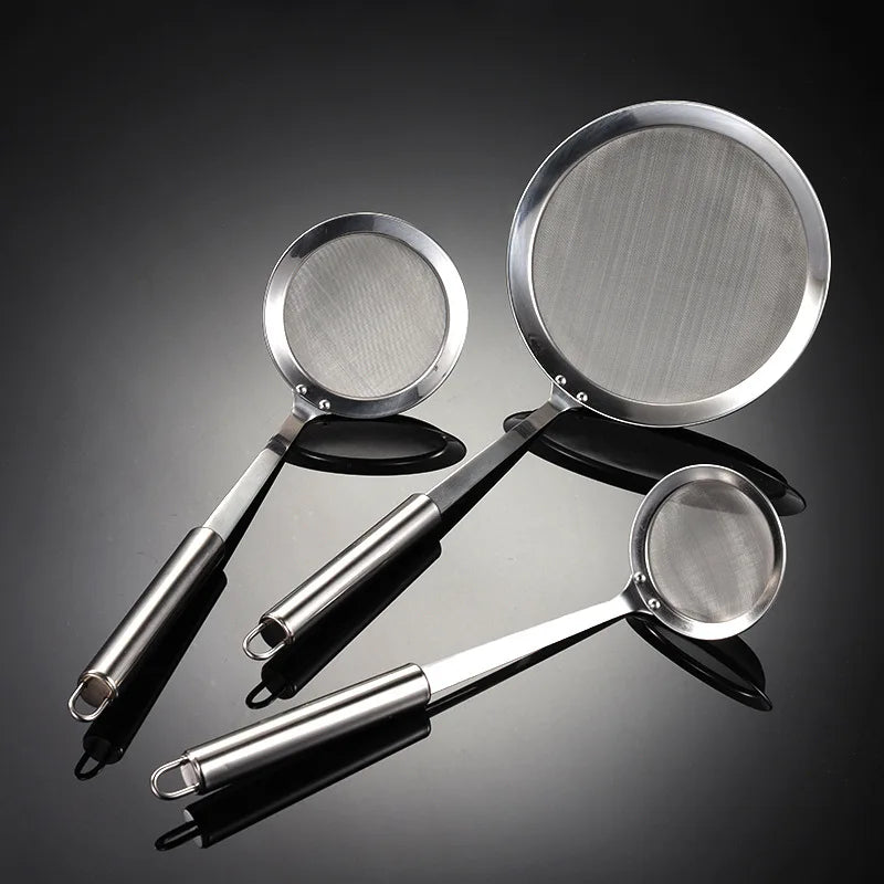1/2 Inch Kitchen Colander Bar 100 Micron Stainless Steel Mesh Strainer Minimalist Design Logo Spoon for Cooking Oil Ice Strainer