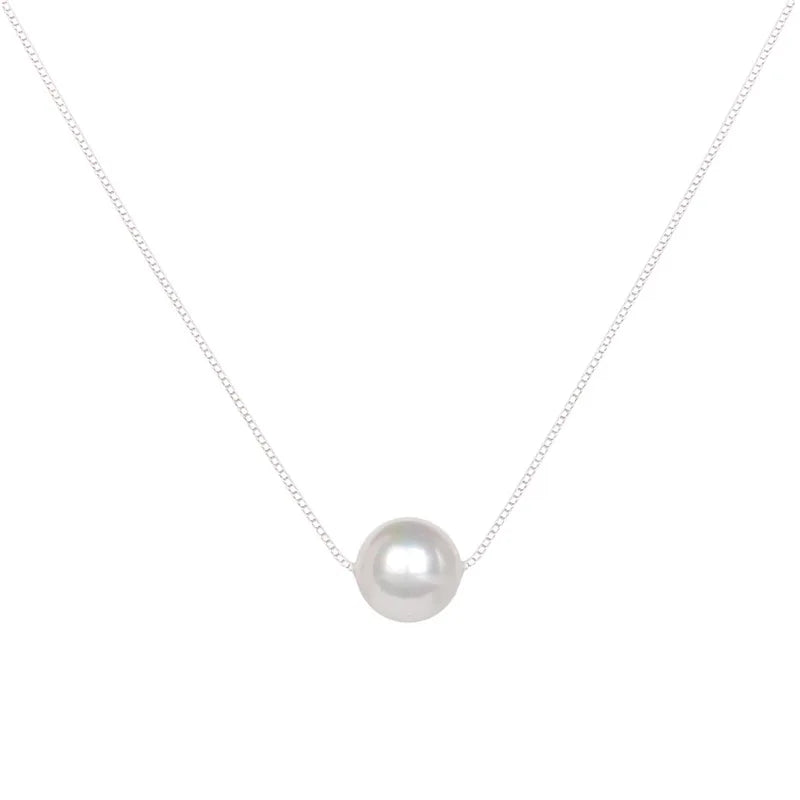 Wholesale Real Fresh Water Pearls Necklace 925 Sterling Silver Plated Custom Small Natural Freshwater Pearl Necklace