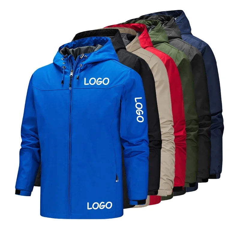 Dropshipping Custom Logo Outdoor Clothes Waterproof and Windproof Zipper Is Hidden Men's Hoodie Jackets and Coats