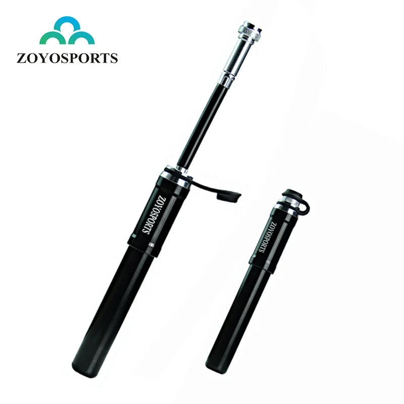 ZOYOSPORTS Mini Portable Bicycle Pump Aluminum Alloy Cycling Bike Pump Fit Presta & Schrader Valve MTB Mountain Bike Pump