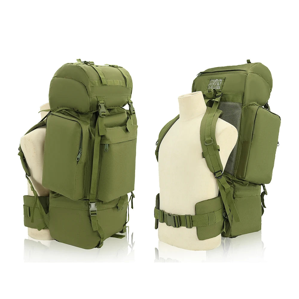 100L 110L Tactical MOLLE Backpack Waterproof Oxford Duffle Bag for Hiking/Camping/Mountaineering Hunting & Outdoor Travel Pack