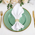 Wholesale New Design 13 Inch Round Green Clear With Gold Rim Glass Charger Plate Elegant Dinner Wedding