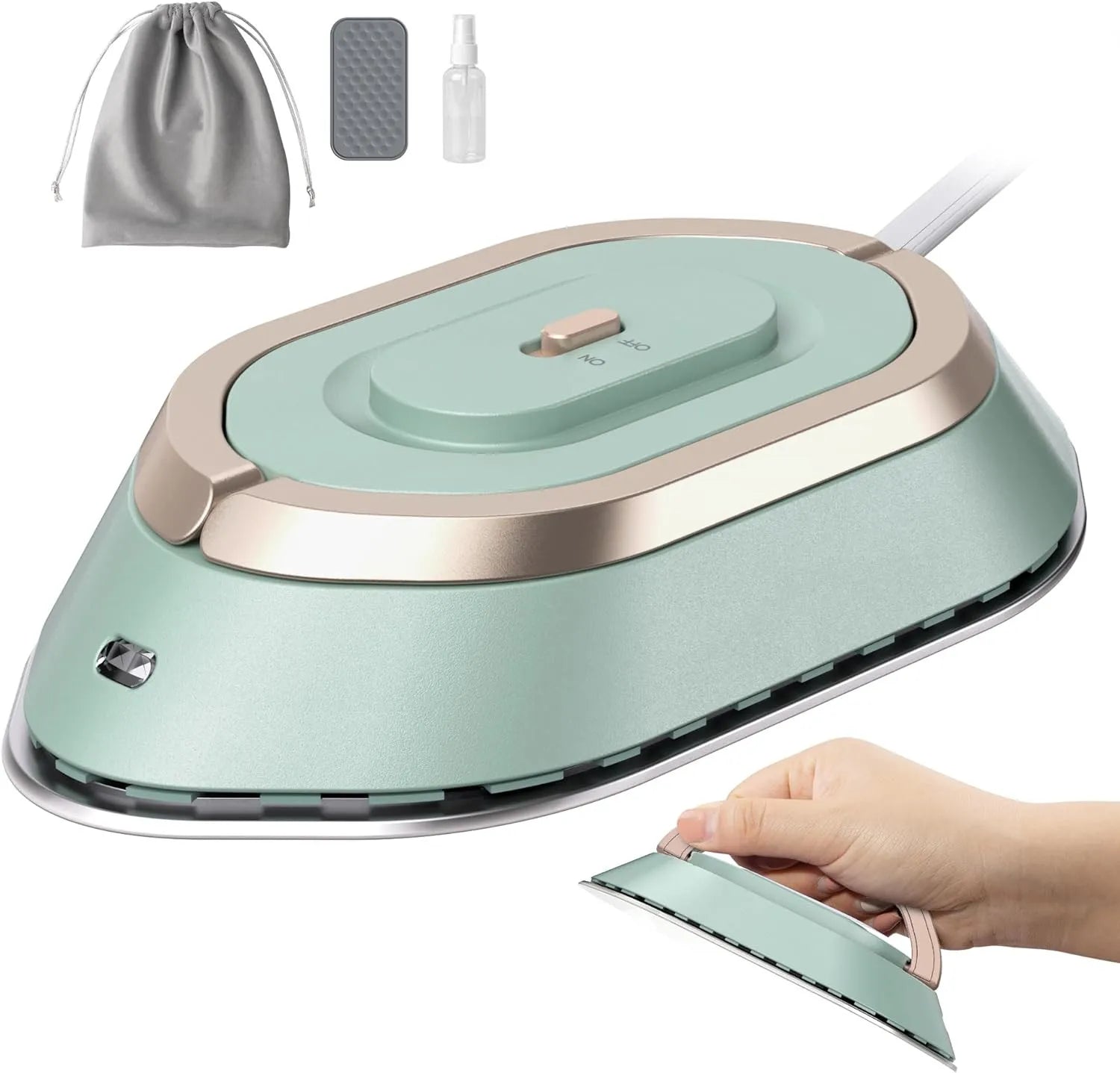 Newbealer Travel Iron with Dual Voltage - 120V/220V Lightweight Dry for Clothes Mini Iron