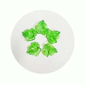 Assorted of Green Leaves Acrylic Pendants Clear Transparent Color with Hole for Crafts Making Diy Accessories