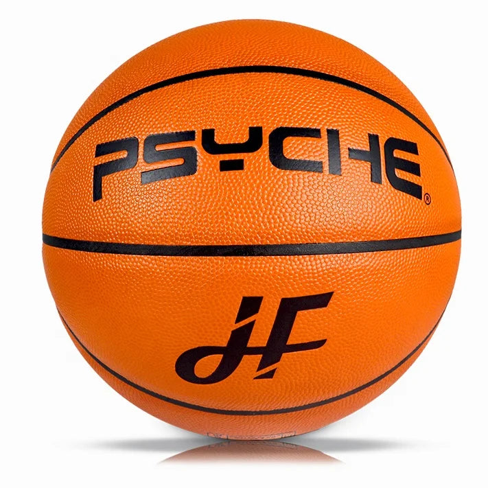 PSYCHE Customized Basketball Indoor Game Ball with Your Logo Size 7 Cow Leather No. 7 Butyl Bladder Nylon Winding 50pcs HF-7088