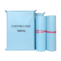 Guandu Waterproof Material Matte Light Blue Biodegradable Mail Bag Custom Logo Clothes Print Clothing Packaging Bags