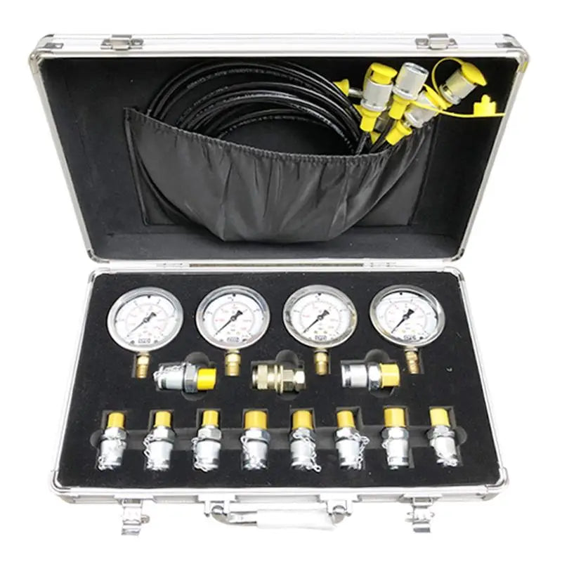 Duker Portable Hydraulic Pressure Gauge Set Hydraulic test Kit for Construction Machinery