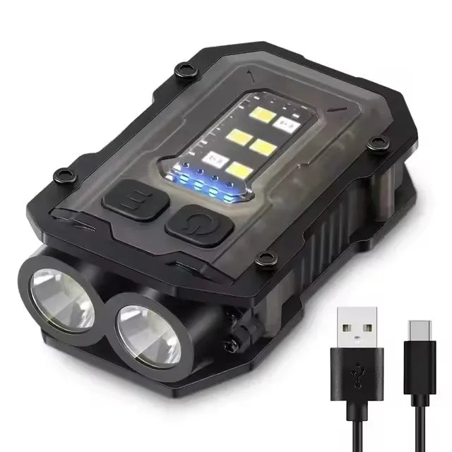 Super Bright LED EDC Mini Keychain Flashlight USB Rechargeable ABS Emergency Camping Lantern Multifunctional Torch