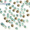 Wholesale SS4 SS6 SS8.5 Nail Rhinestone Green Protein Color Glass Crystal Round Pointed Boottom Rhinestone for Nail Art