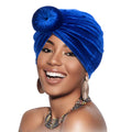 Elastic Flower Plain Color Newest Turban Hats Hijab Muslim Headwear for Ladies Party