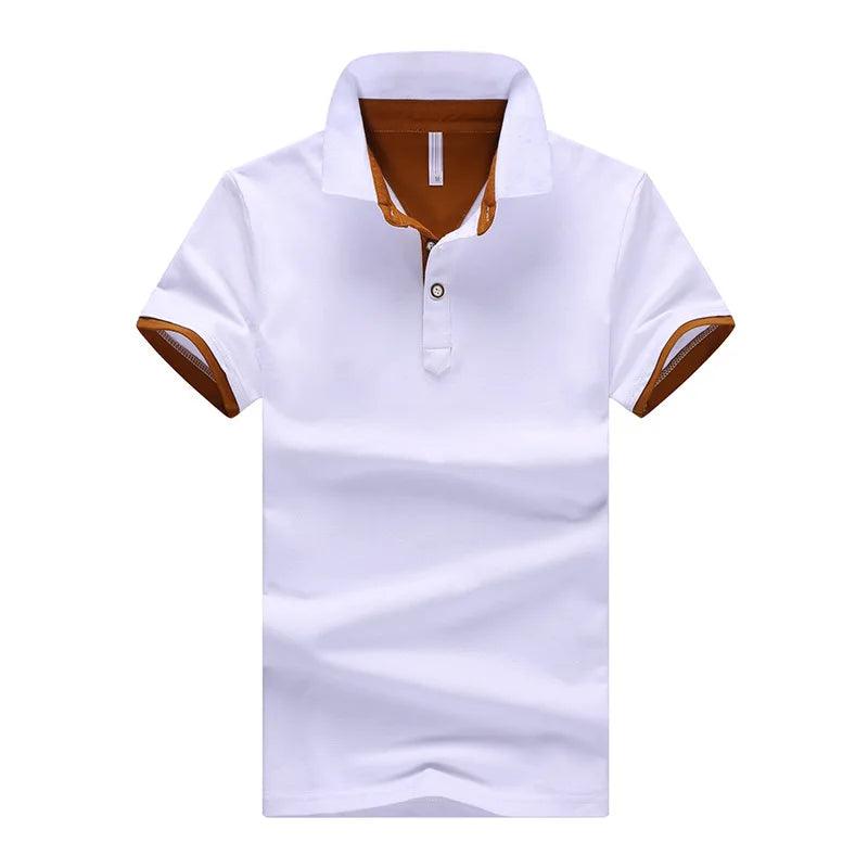 RNSHANGER Summer Men's Polo Shirts Casual Short Sleeve Contrast Color Polo New Clothing Summer Streetwear Fashion Men Polo Shirt