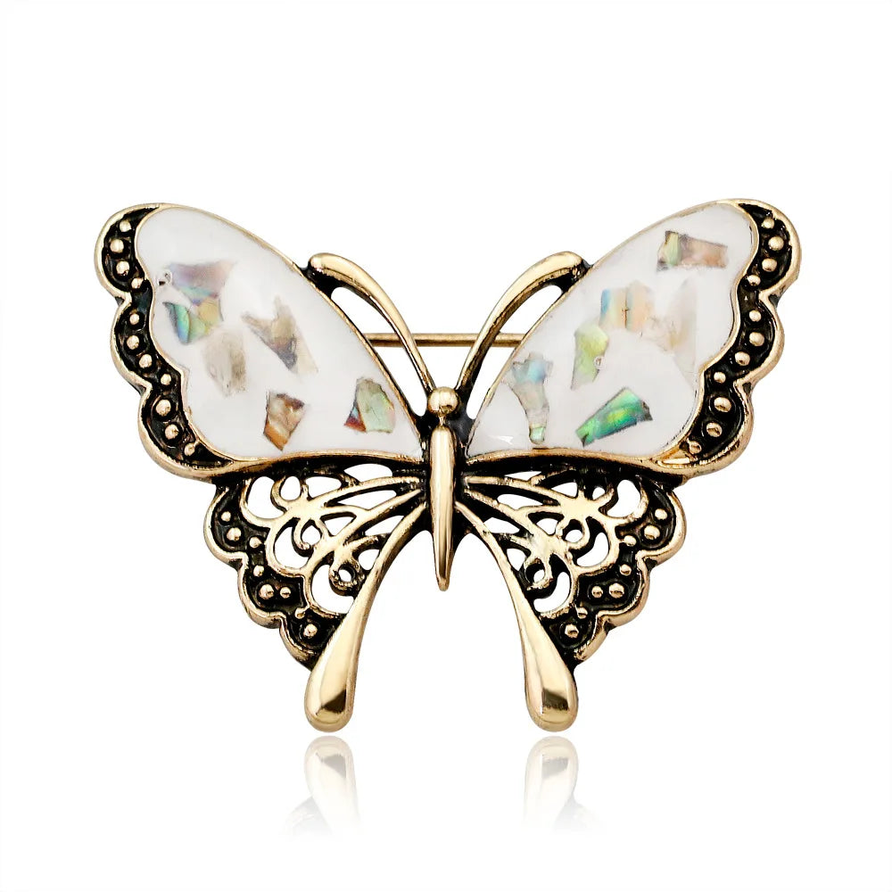 Versatile Butterfly Brooch Pin for Ladies Individual Shell Corsage with Alloy Material for Wedding Engagement for Children