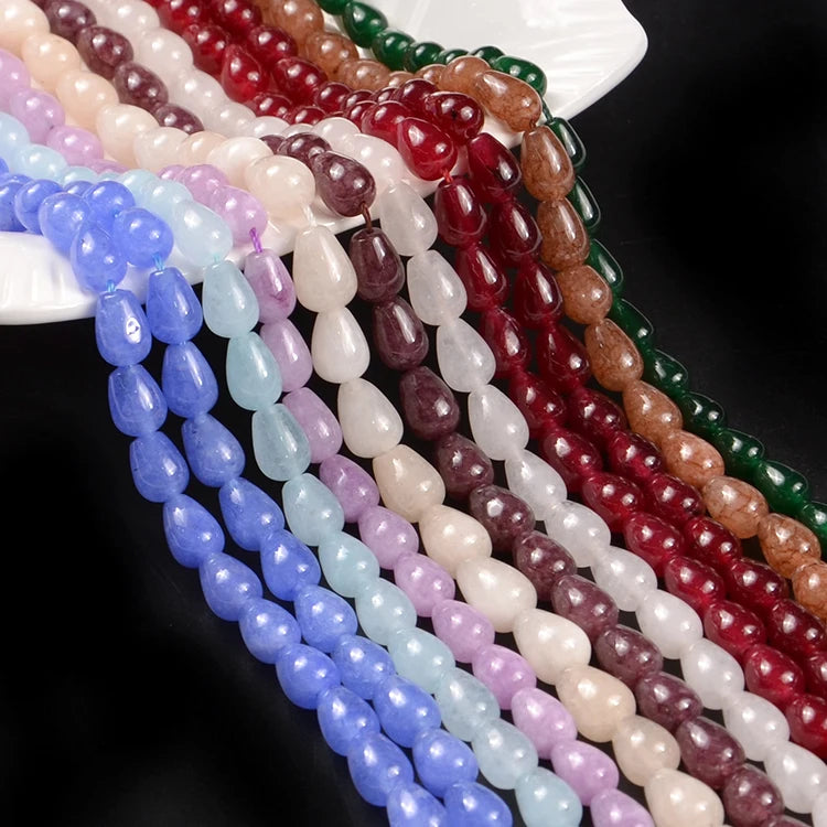 10*14mm Semi-Precious Stone Gemstone Beads Drop Gemstone Agate Loose Beads for Jewelry Making