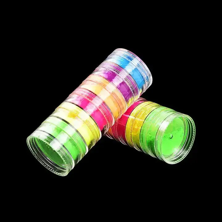 Loose Luminous Powder 6pcs/set Colors UV Neon Face Eyeshadow Nail Powder