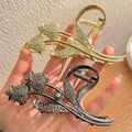 Tulip Shape Large Size Grab Clip Diamond Hairpin New Shark Clip Hairpin for Ladies