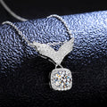 1 Carat Moissanite 925 Sterling Silver Choker Rhodium Platinum Plated GRA Certified Classic Four Leaf Clover Pendant Necklace